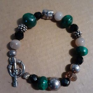 Multicolored Silpada-styled beaded clasp bracelet